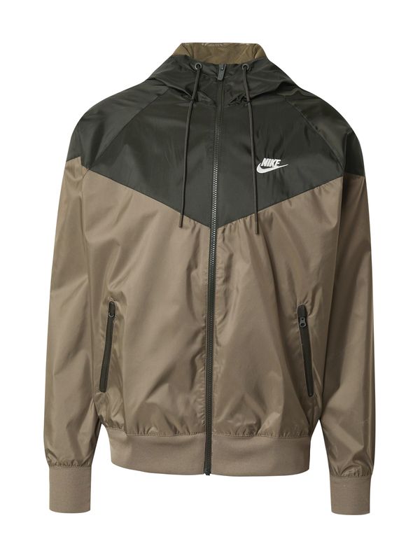 Nike Sportswear Nike Sportswear Prijelazna jakna 'Heritage Essentials'  kaki / maslinasta / bijela