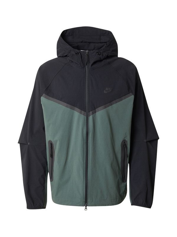 Nike Sportswear Nike Sportswear Prijelazna jakna 'Tech'  tamno zelena / crna