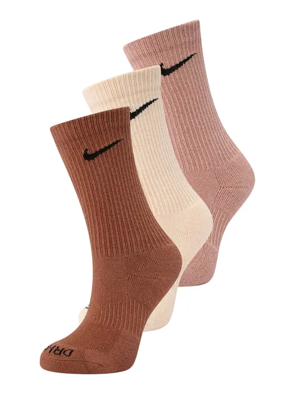 Nike Sportswear Nike Sportswear Sportske čarape 'Everyday'  nude / svijetlobež / smeđa / crna
