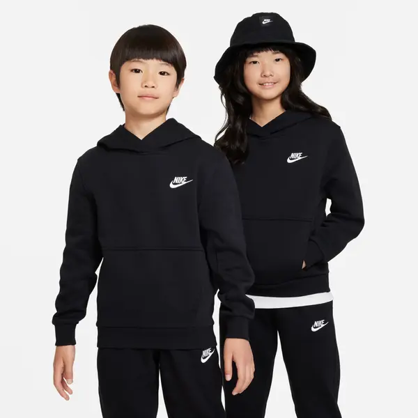Nike Sportswear Nike Sportswear Sweater majica 'Club Flc'  crna / bijela