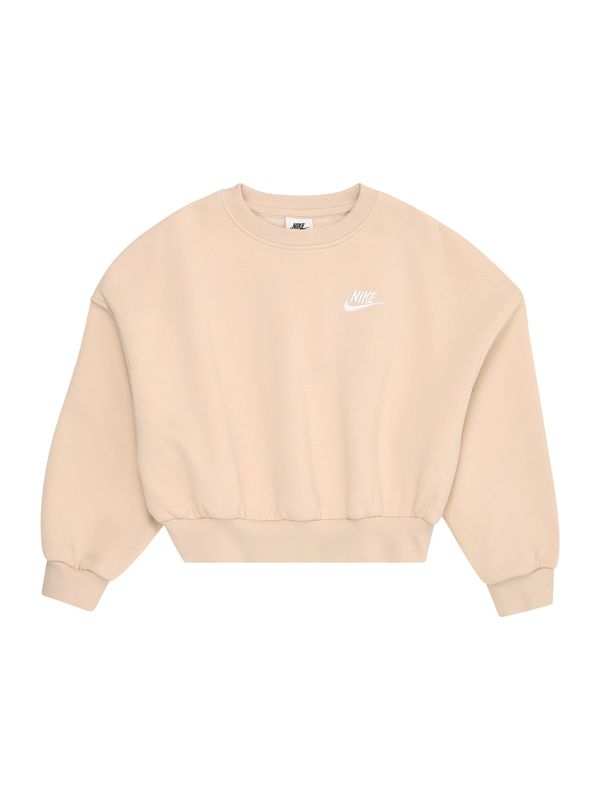 Nike Sportswear Nike Sportswear Sweater majica 'CLUB FLC'  pijesak / bijela