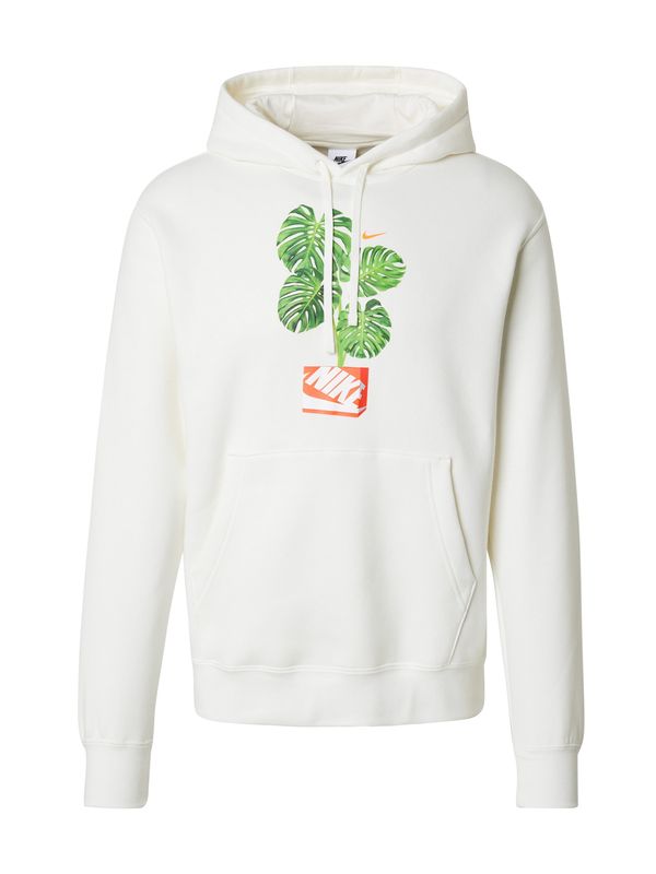 Nike Sportswear Nike Sportswear Sweater majica 'CLUB HDY'  svijetlobež / limeta / ciglasto crvena / bijela