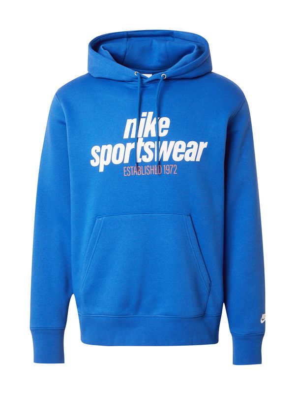 Nike Sportswear Nike Sportswear Sweater majica 'CLUB'  kraljevsko plava / svijetlonarančasta / bijela