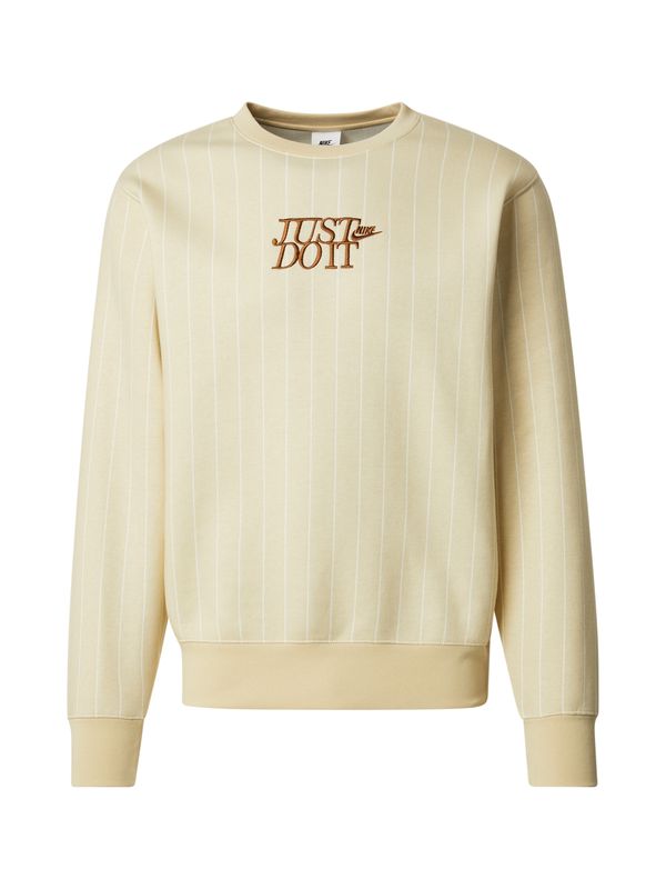 Nike Sportswear Nike Sportswear Sweater majica 'CLUB'  smeđa / svijetložuta / prljavo bijela