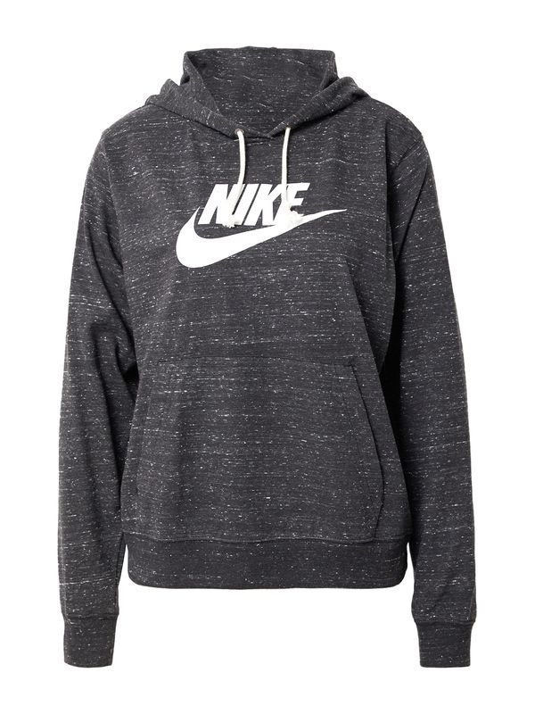 Nike Sportswear Nike Sportswear Sweater majica  crna melange / bijela