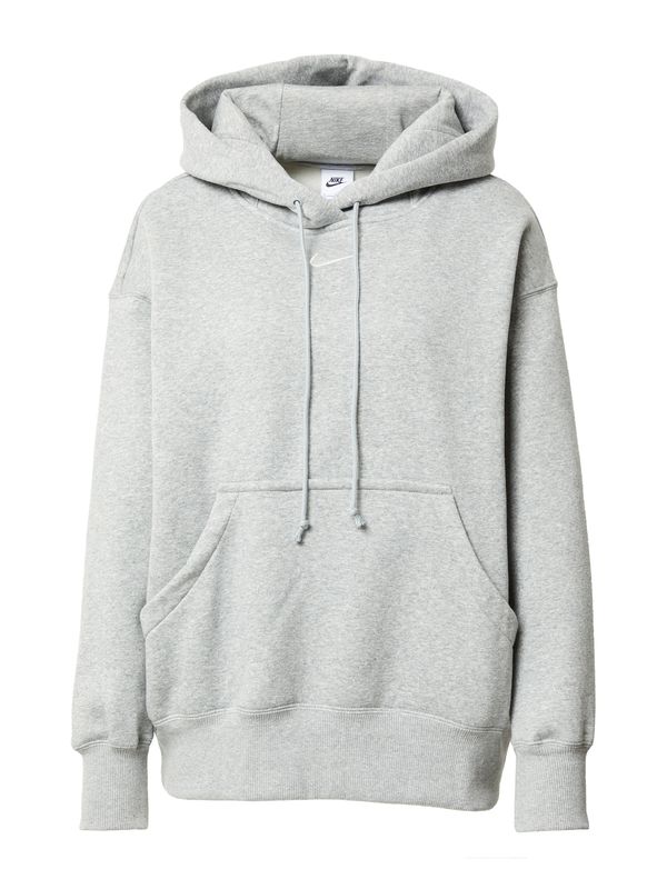 Nike Nike Sportswear Sweater majica 'Phoenix Fleece'  siva melange / bijela