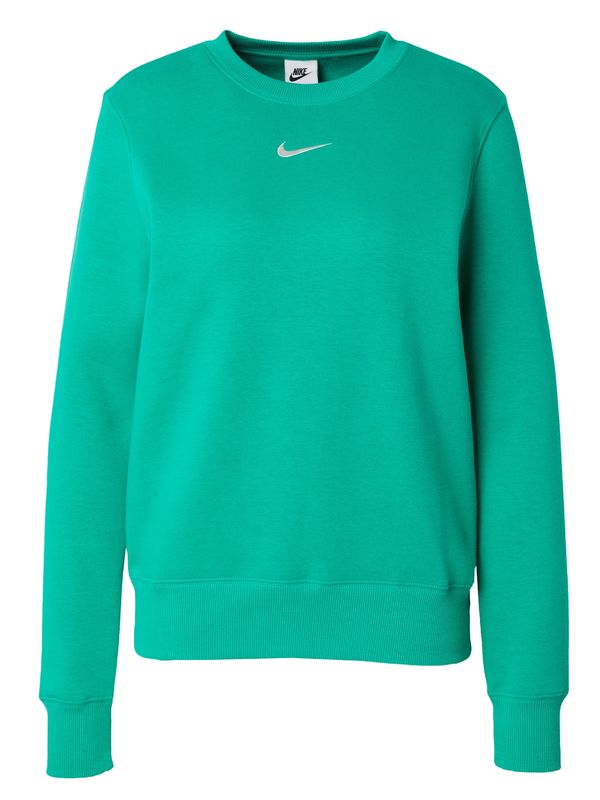Nike Sportswear Nike Sportswear Sweater majica 'Phoenix Fleece'  zelena / bijela