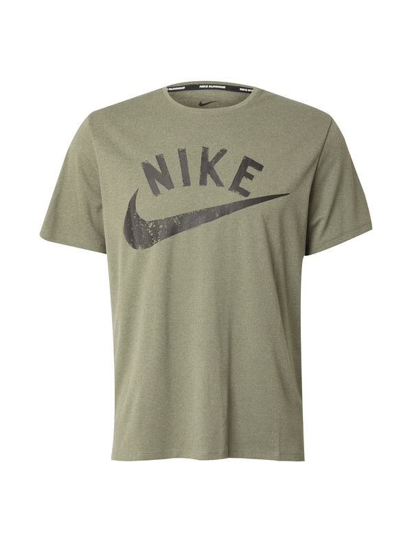 NIKE NIKE Tehnička sportska majica 'MILER'  kaki / crna