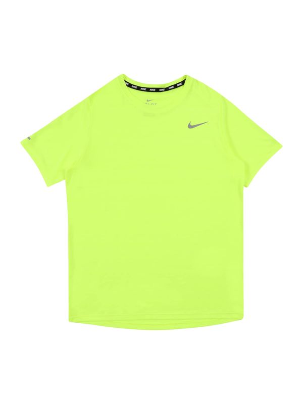 NIKE NIKE Tehnička sportska majica 'Miler'  neonsko zelena / srebro