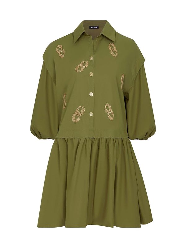 NOCTURNE NOCTURNE Košulja haljina  zlatna / maslinasta