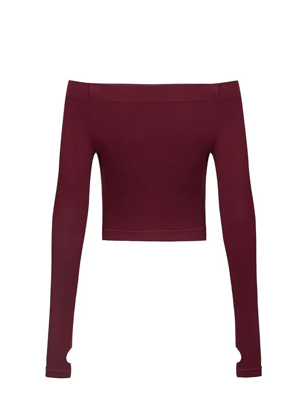 NOCTURNE NOCTURNE Majica  burgund / bijela