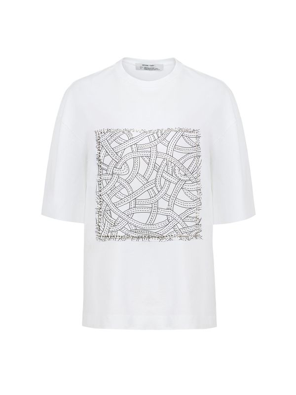 NOCTURNE NOCTURNE Majica  crna / srebro / bijela