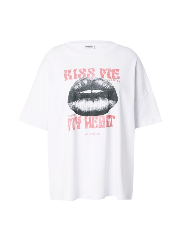 Noisy May Curve Noisy May Curve Majica 'NMIDA KIM LIPS'  crvena / crna / bijela