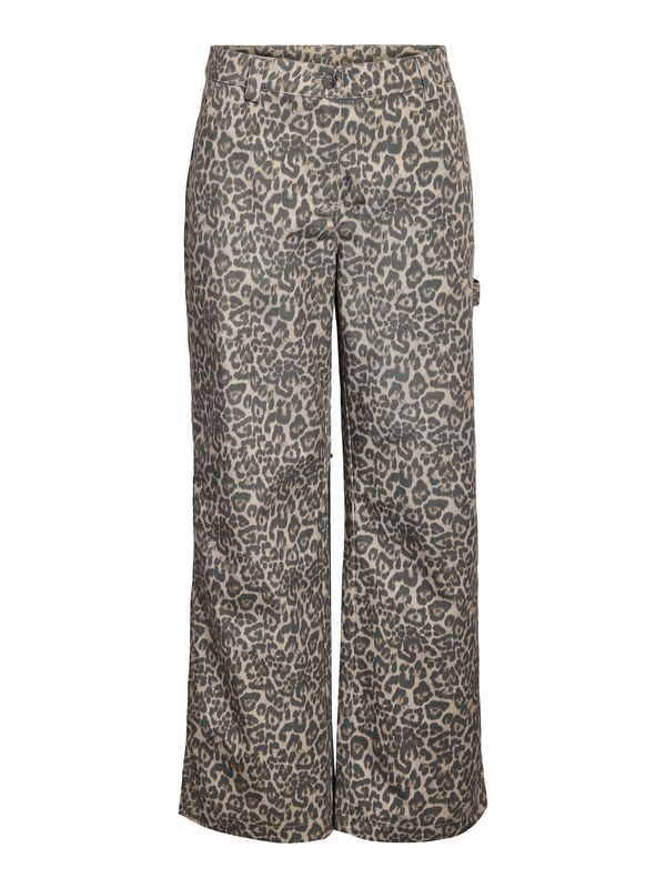 Noisy may Noisy may Hlače  smeđa / brokat / crna