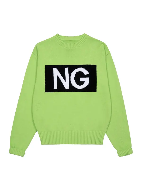 Noon Goons Noon Goons Sportska sweater majica  svijetlozelena / crna / bijela