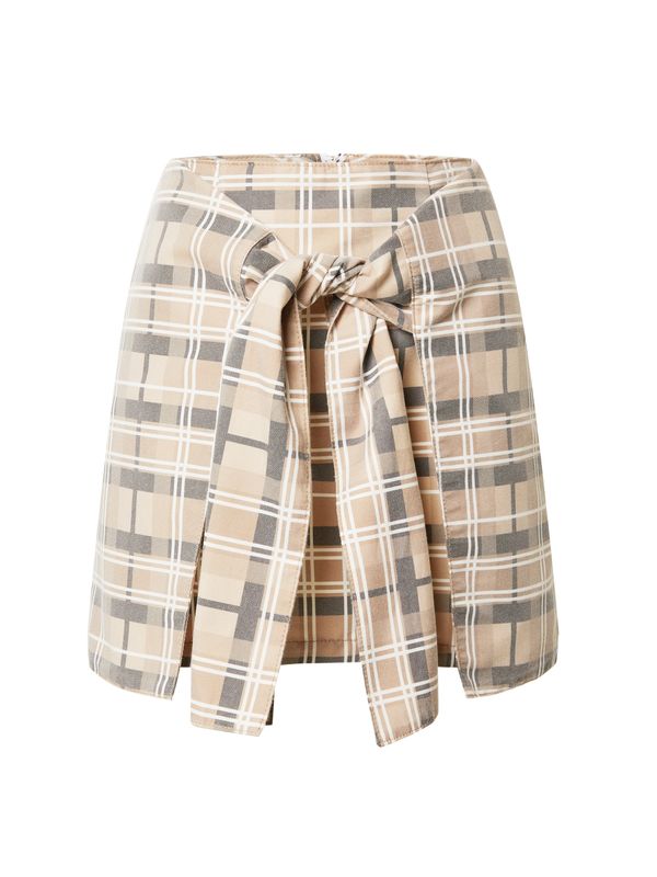 NU-IN NU-IN Suknja 'Tie Front'  bež / smeđa / svijetlosmeđa