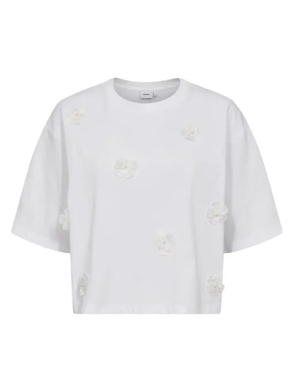 NÜMPH NÜMPH Majica 'NUFLEURA TEE'  bijela