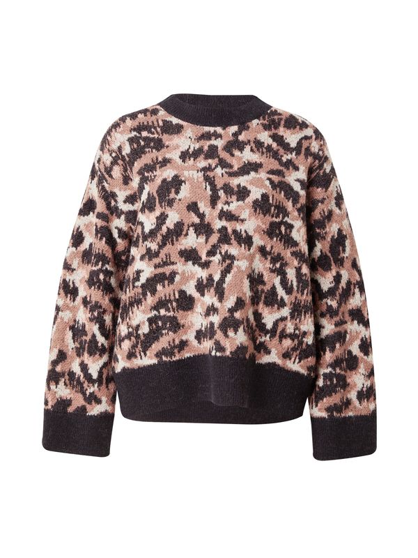 NÜMPH NÜMPH Pulover 'LEONI'  nude / hrđavo smeđa / crna / prljavo bijela