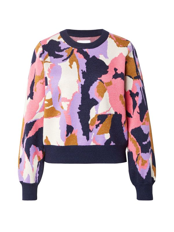 NÜMPH NÜMPH Pulover  mornarsko plava / lavanda / prljavo roza / bijela