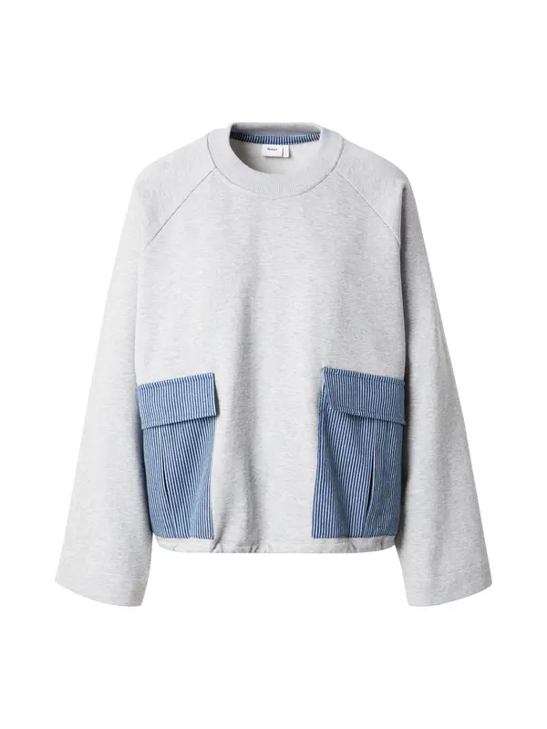 NÜMPH NÜMPH Sweater majica 'NUZHELLY'  plavi traper / svijetlosiva / bijela