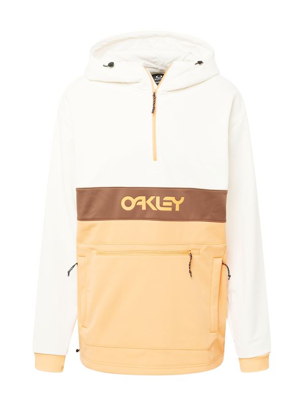 OAKLEY OAKLEY Sportska sweater majica 'NOSE GRAB'  čokolada / svijetlonarančasta / prljavo bijela