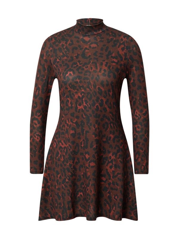 Oasis Oasis Haljina  tamno smeđa / crvena melange / crna