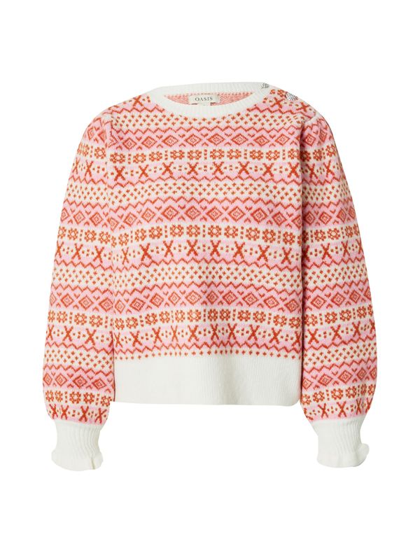 Oasis Oasis Pulover  narančasta / roza / bijela