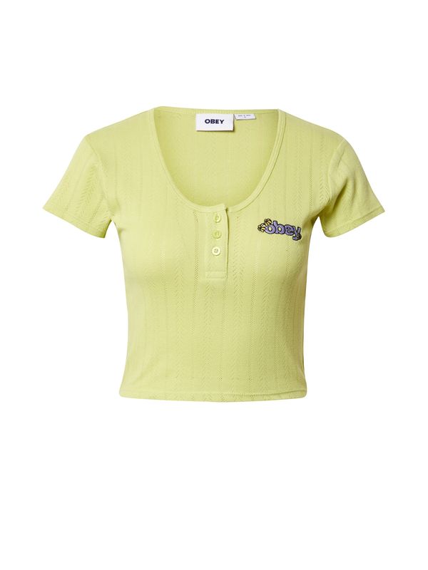 Obey Obey Majica 'ALINA'  svijetlozelena / svijetloljubičasta / crna