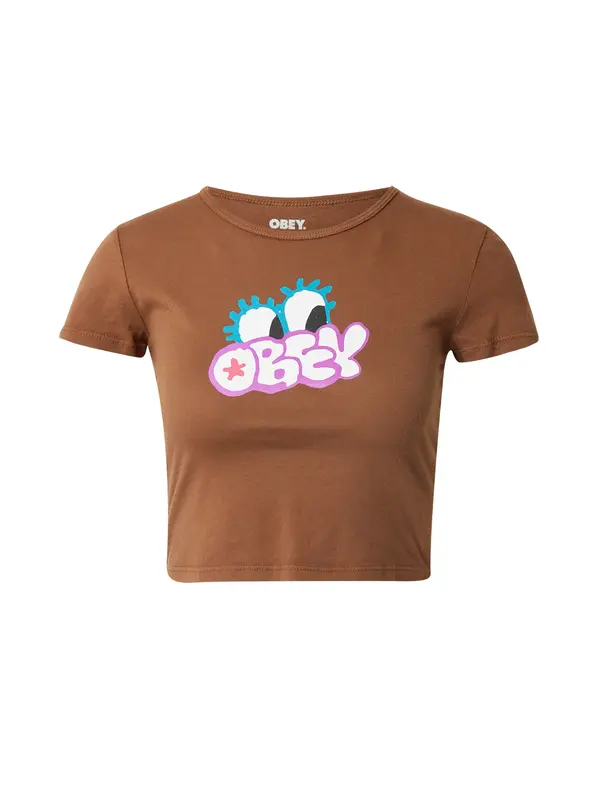 Obey Obey Majica  tirkiz / kaki / orhideja bijela / bijela