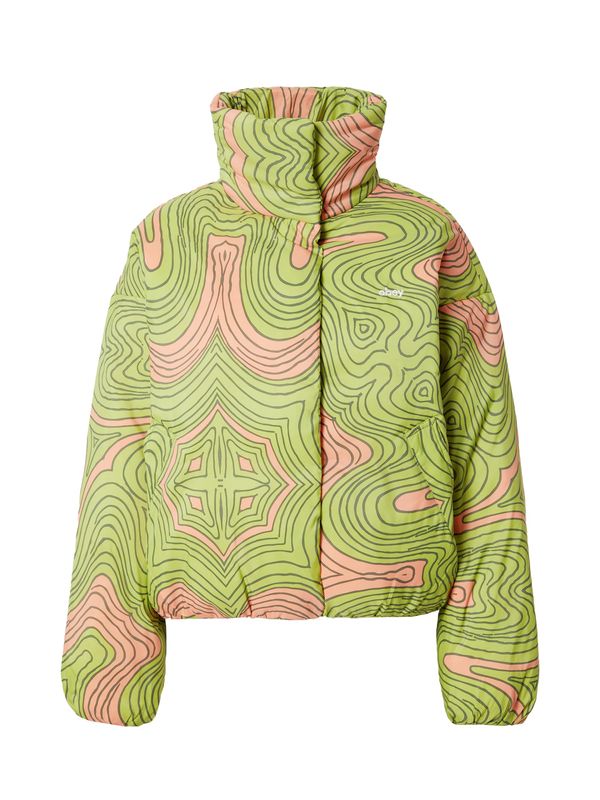 Obey Obey Zimska jakna  zelena / roza