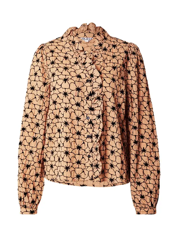 OBJECT OBJECT Bluza 'DEA'  pastelno narančasta / crna