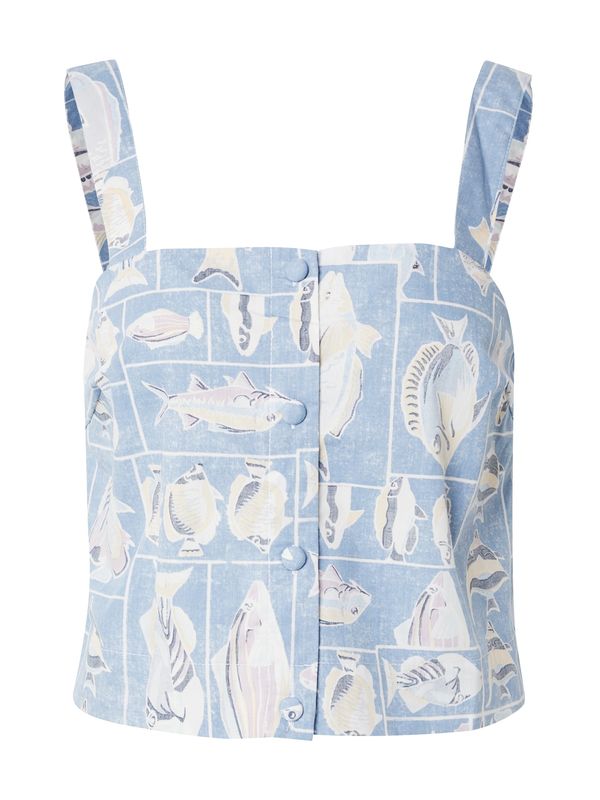 OBJECT OBJECT Bluza 'OBJAIBIZI'  šampanjac / morsko plava / svijetloplava / bijela