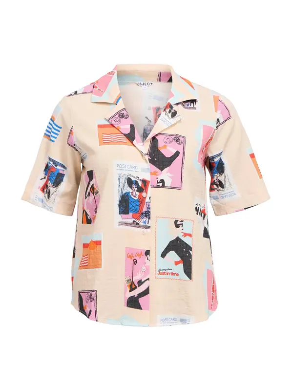 OBJECT OBJECT Bluza 'OBJTracy'  sivkasto bež / plava / narančasta / svijetloroza