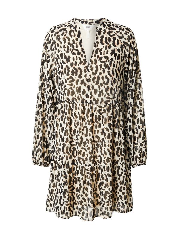 OBJECT OBJECT Haljina 'OBJMILA GIA'  bež / boja pijeska / crna