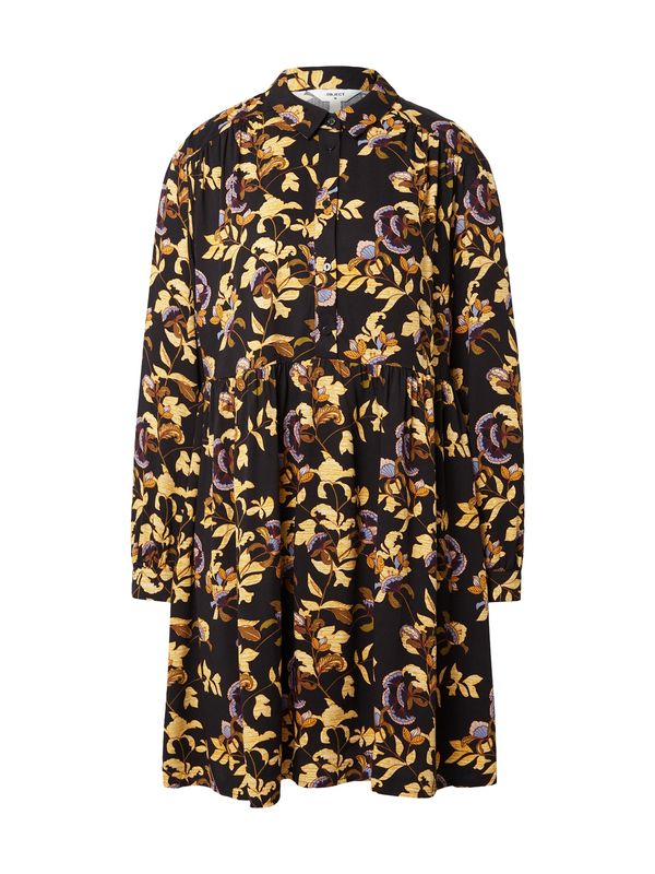 OBJECT OBJECT Košulja haljina 'Laila Liliti'  svijetloplava / smeđa / svijetložuta / crna