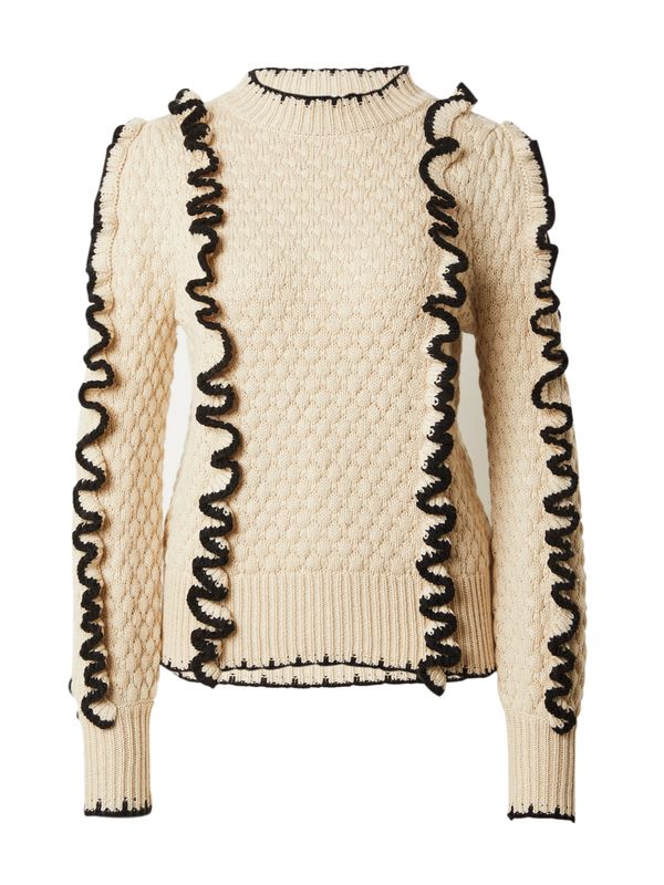 OBJECT OBJECT Pulover 'Yaa'  ecru/prljavo bijela / crna