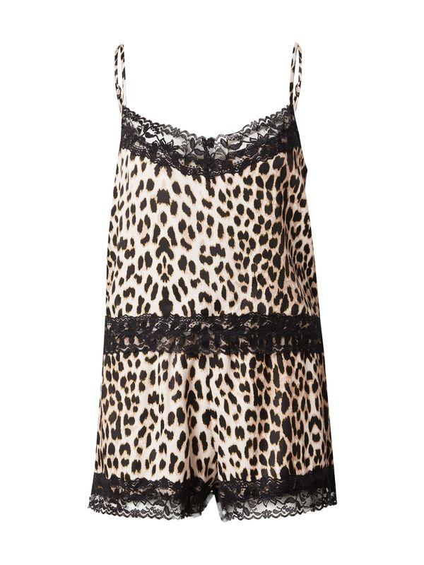 OH APRIL OH APRIL Kratke hlače za spavanje 'Dizzy'  bež / svijetlosmeđa / crna