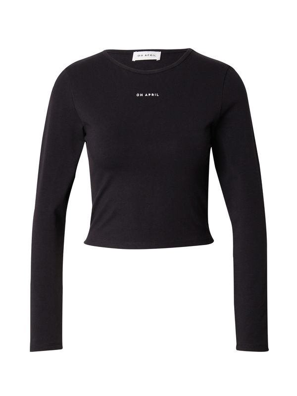 OH APRIL OH APRIL Majica 'Ica'  crna / bijela