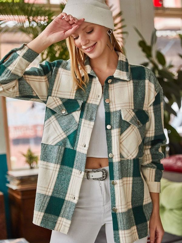 olalook olalook Bluza  boja pijeska / smaragdno zelena