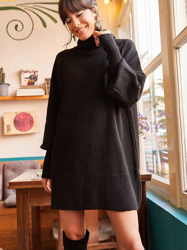 olalook olalook Pletena haljina  crna