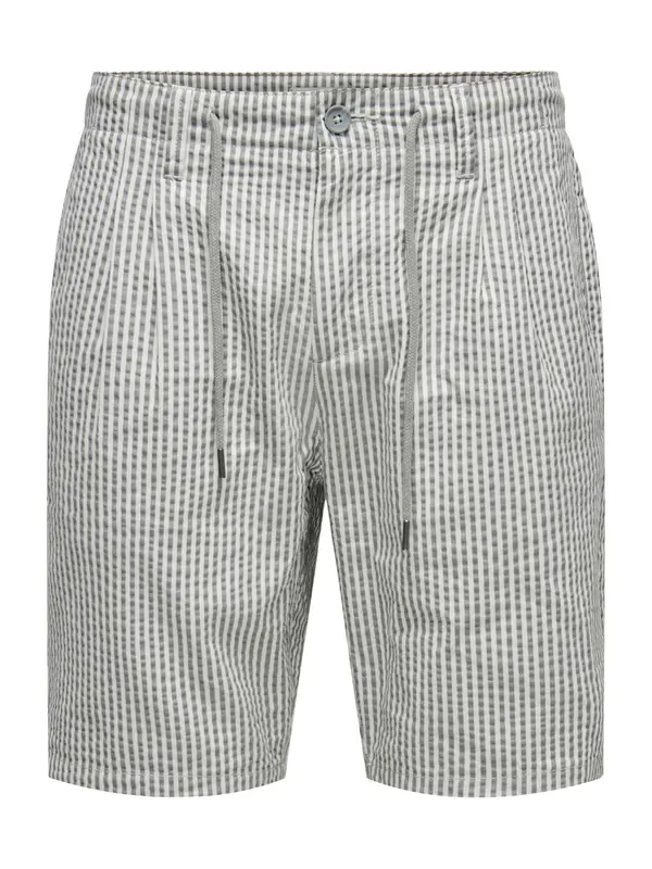 Only & Sons Only & Sons Hlače s naborima 'ONSLEO'  siva / bijela