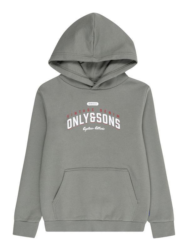 Only & Sons Junior Only & Sons Junior Sweater majica 'OSJCERES'  maslinasta / crvena / bijela