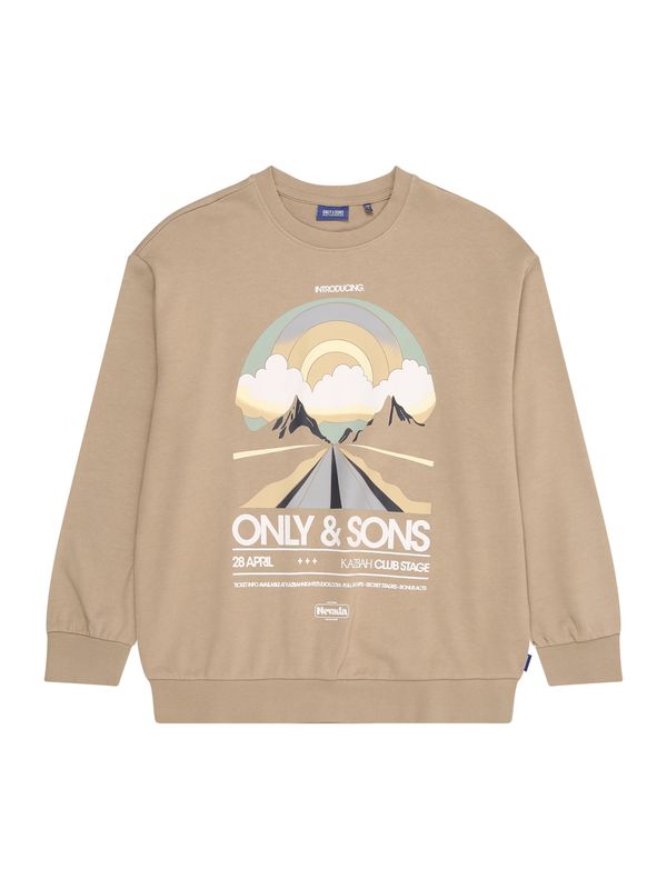 Only & Sons Junior Only & Sons Junior Sweater majica 'OSJROAD'  bež / tamno bež / golublje plava / bijela