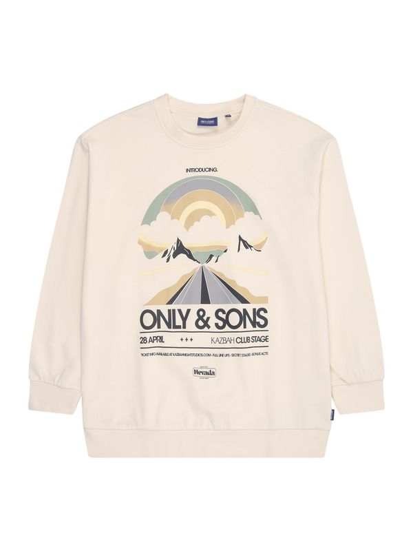 Only & Sons Junior Only & Sons Junior Sweater majica 'OSJROAD'  boja pijeska / pijesak / morsko plava / menta