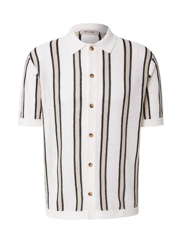 Only & Sons Only & Sons Kardigan 'ONSGABRIEL'  bež / crna / bijela