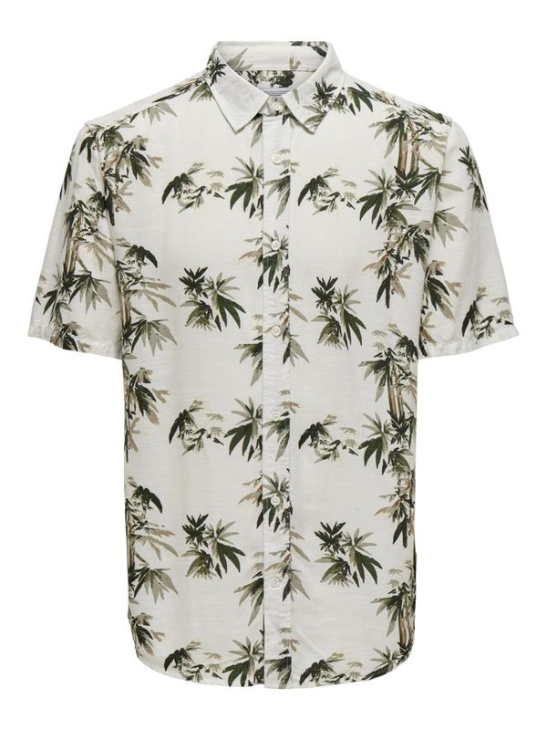 Only & Sons Only & Sons Košulja 'BOLD'  maslinasta / tamno ljubičasta / bijela