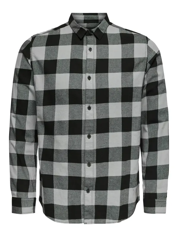Only & Sons Only & Sons Košulja 'Gudmund'  svijetlosiva / crna