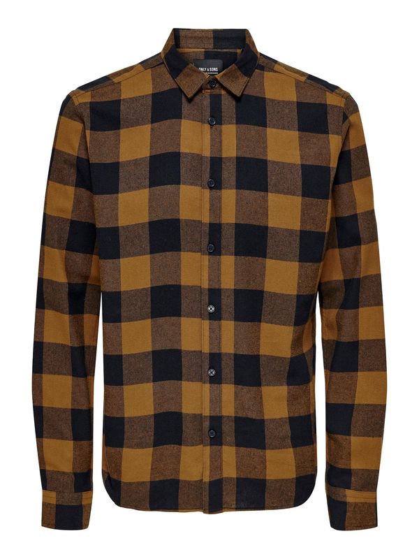 Only & Sons Only & Sons Košulja 'Gudmund'  svijetlosmeđa / crna