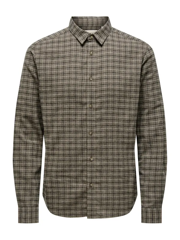 Only & Sons Only & Sons Košulja 'ONSGUDMUND'  cappuccino / tamno smeđa