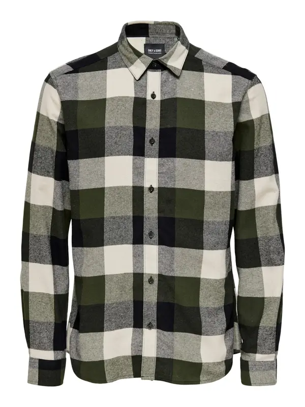 Only & Sons Only & Sons Košulja 'ONSGudmund'  kaki / maslinasta / crna / bijela